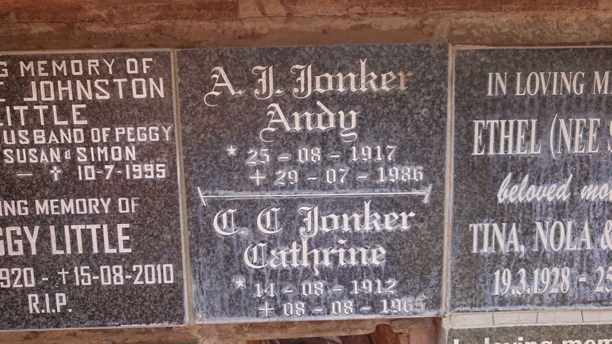 JONKER A.J. 1917-1986 & C.C. Jonker 1912-1965