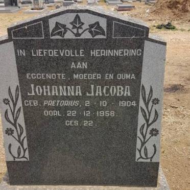 ERASMUS Johanna Jacoba nee PRETORIUS 1904-1958