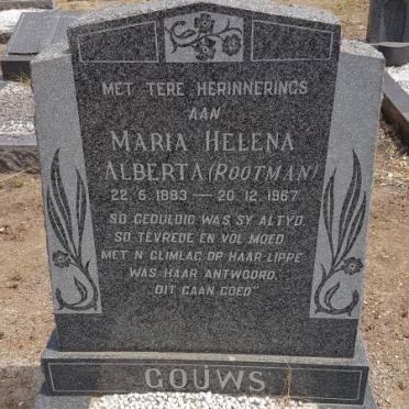 GOUWS Maria Helena Alberta nee ROOTMAN 1883-1967