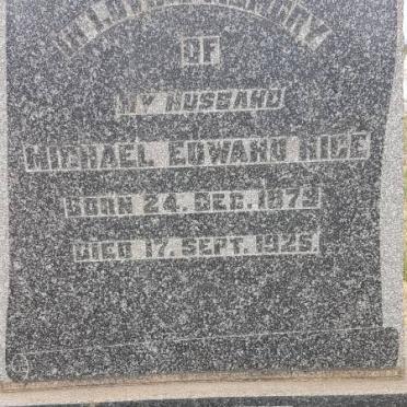 RICE Michael Edward 1879-1925 &amp; Emily Myra 1890-1941