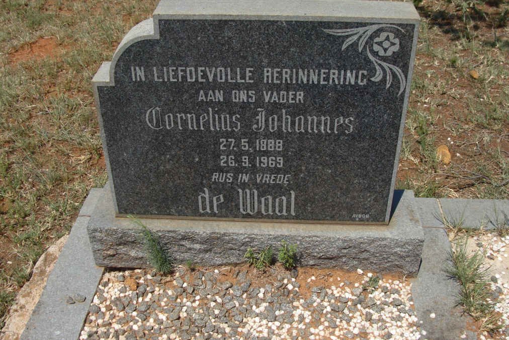 WAAL Cornelius Johannes, de 1888-1969