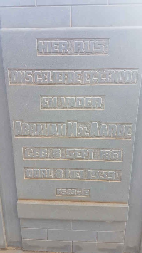 AARDE Abraham M., van 1861-1939