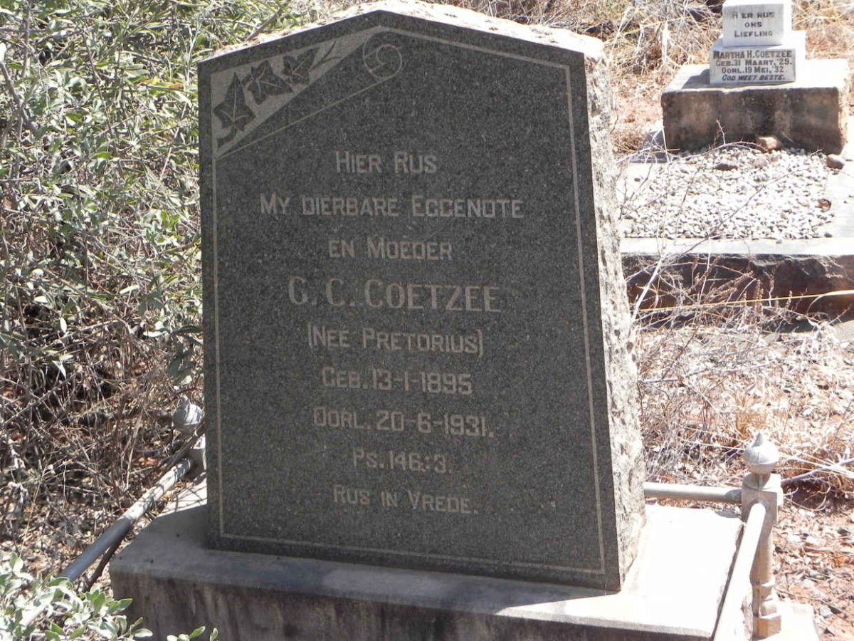 COETZEE G.C. nee PRETORIUS 1895-1931