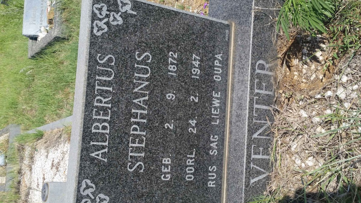VENTER Albertus Stephanus 1872-1947