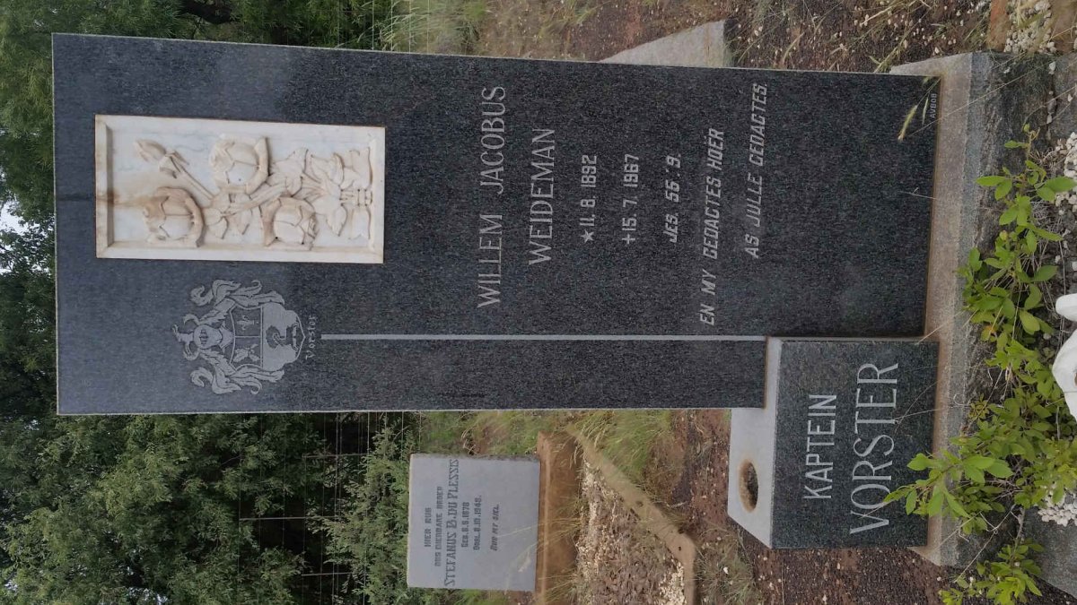 VORSTER Willem Jacobus Weideman 1892-1967