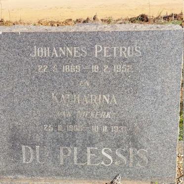 PLESSIS Johannes Petrus, du 1869-1952 & Katharina VAN NIEKERK 186?-1931