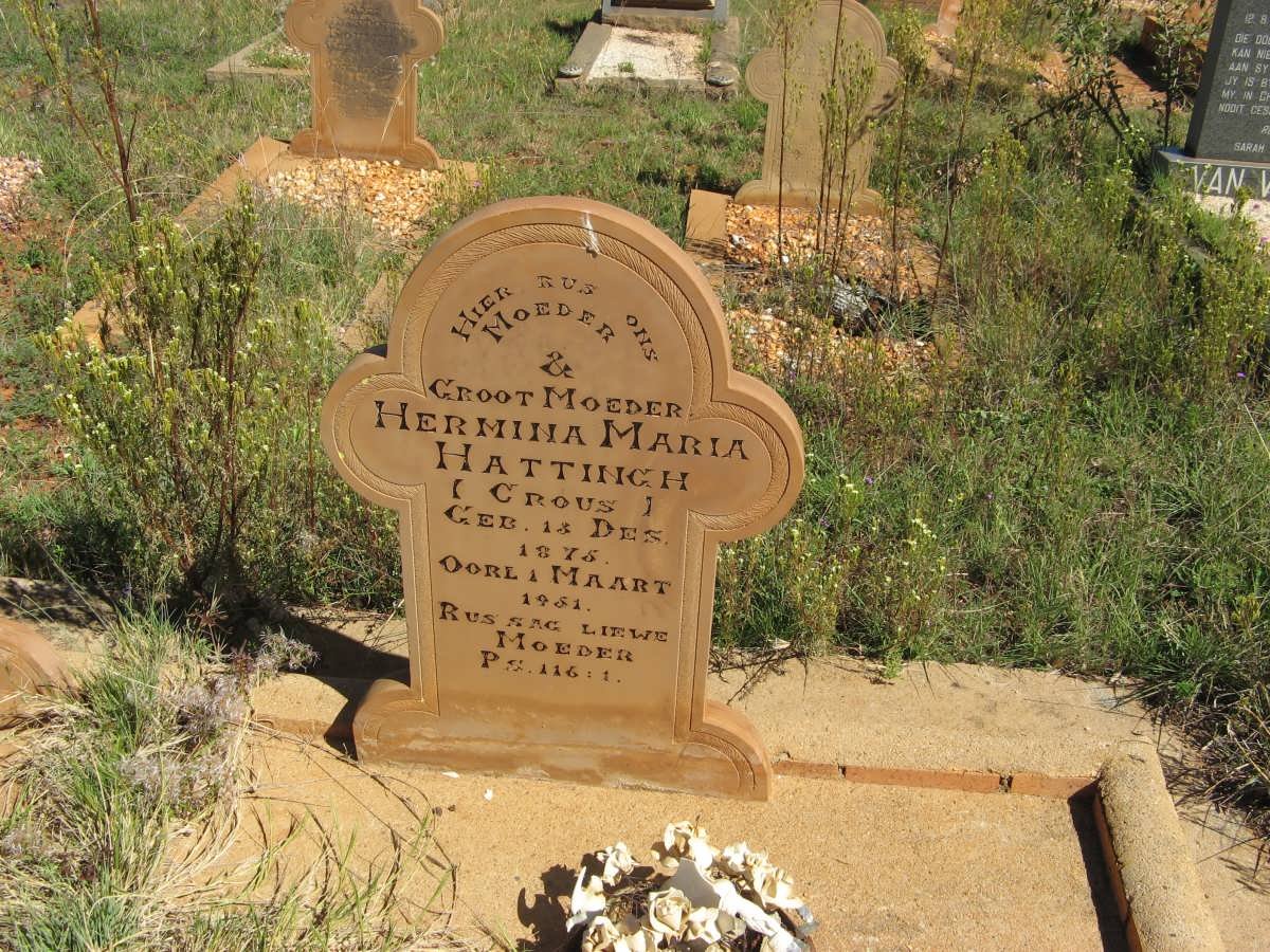 HATTINGH Hermina Maria nee CROUS 1875-1951