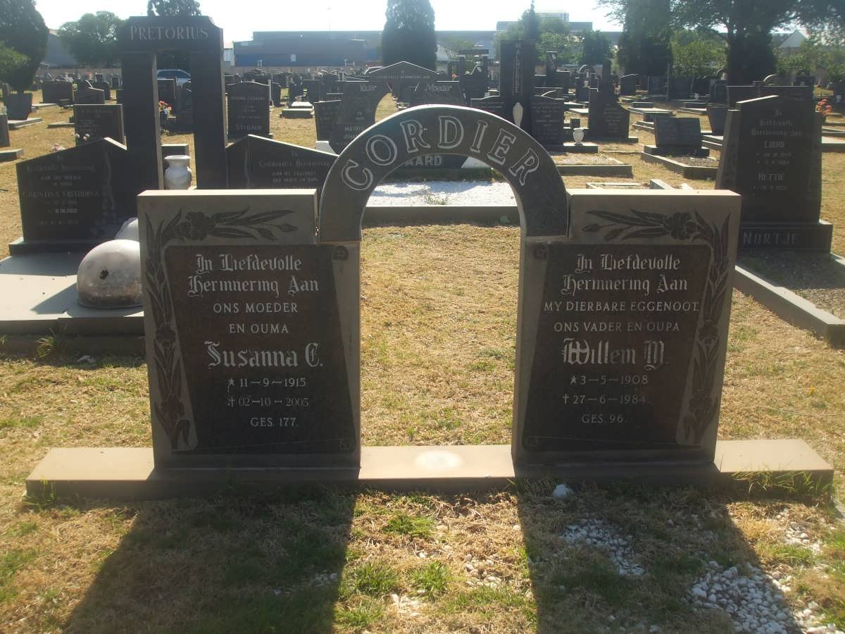CORDIER Willem M. 1908-1984 &amp; Susanna C. 1915-2005