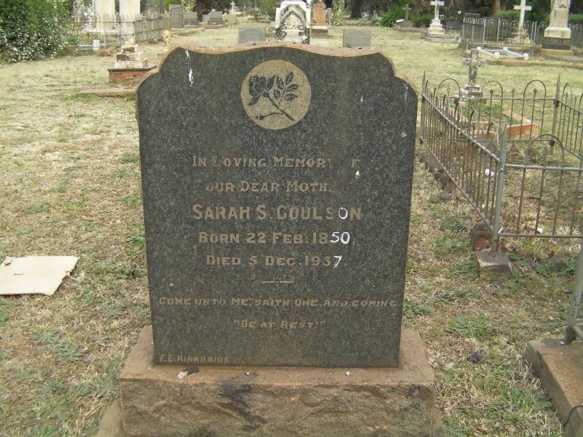 COULSON Sarah S. 1850-1937