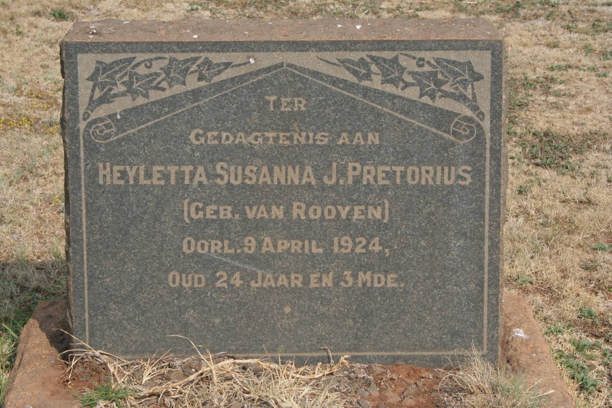 PRETORIUS Heyletta Susanna J. nee VAN ROOYEN -1924