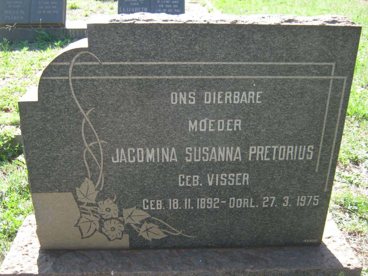PRETORIUS Jacomina Susanna nee VISSER 1892-1975