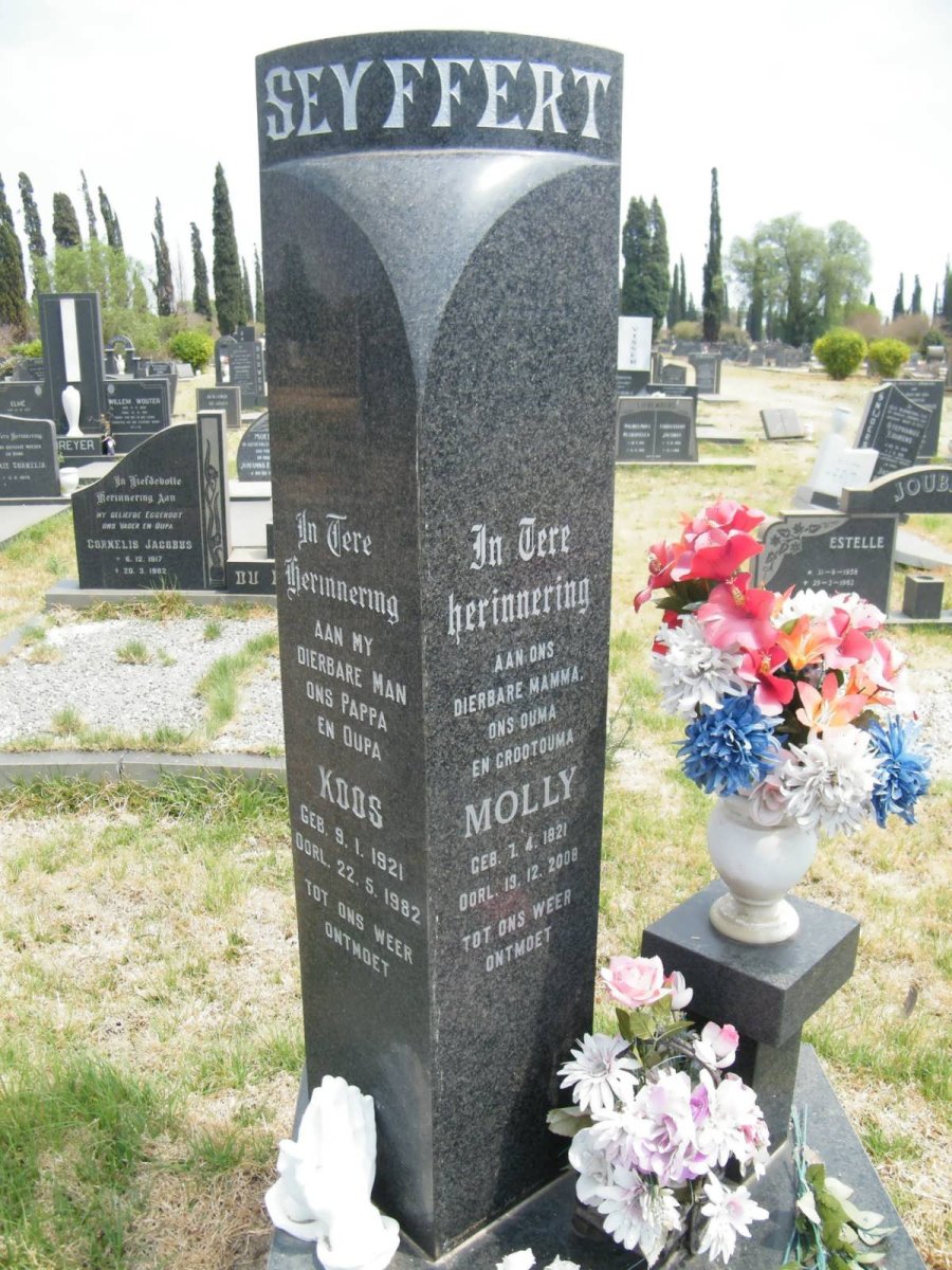 SEYFFERT Koos 1921-1982 &amp; Molly 1921-2008