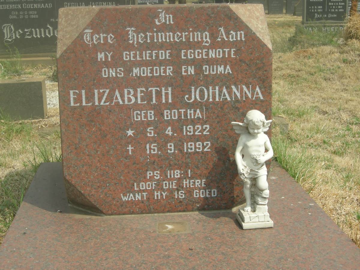 VILJOEN Elizabeth Johanna nee BOTHA 1922-1992
