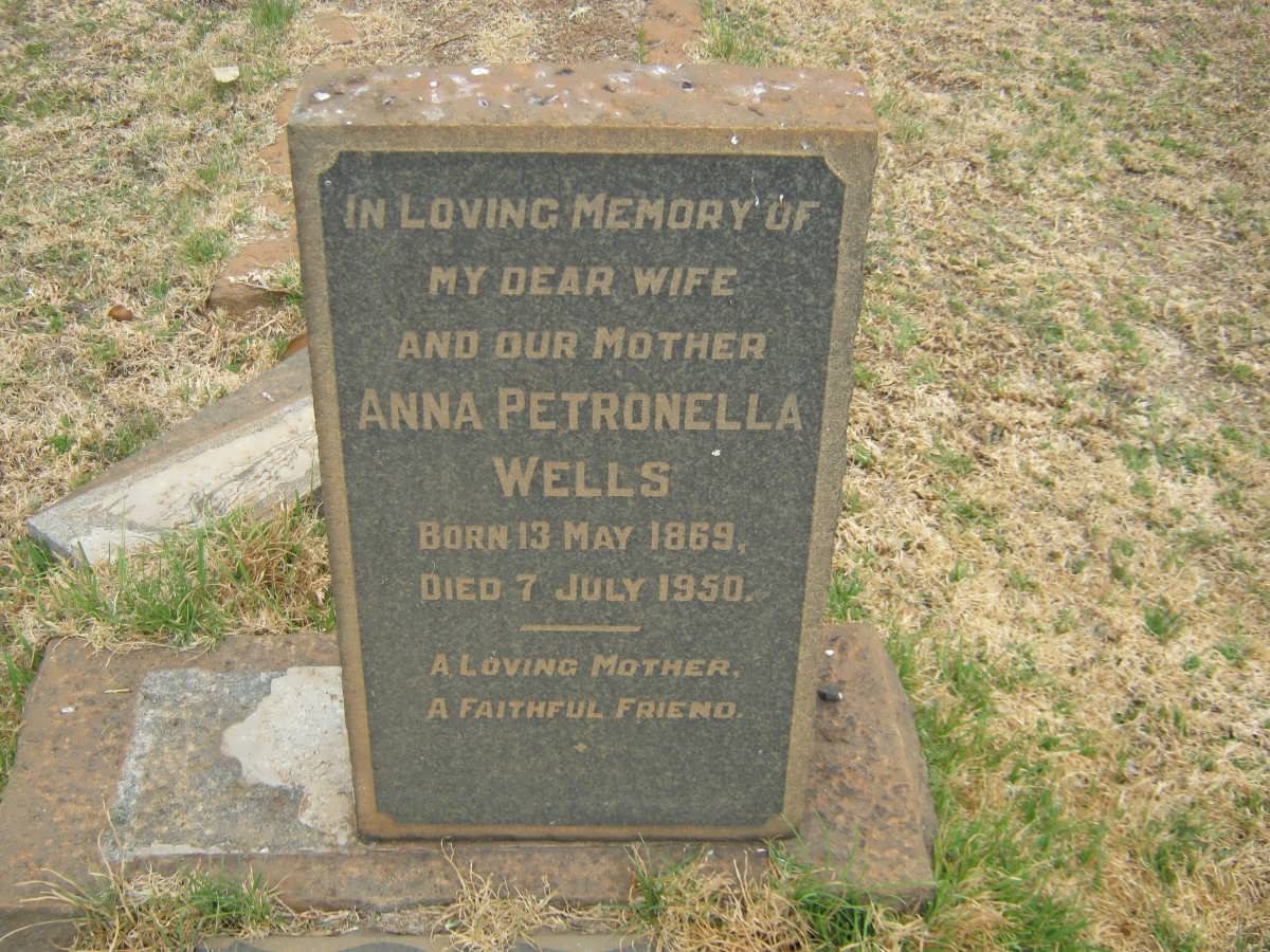 WELLS Anna Petronella 1869-1950