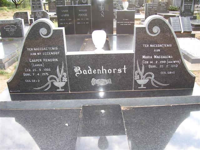 BADENHORST Casper Hendrik 1905-1975 &amp; Maria Magdalena VAN WYK 1910-1983