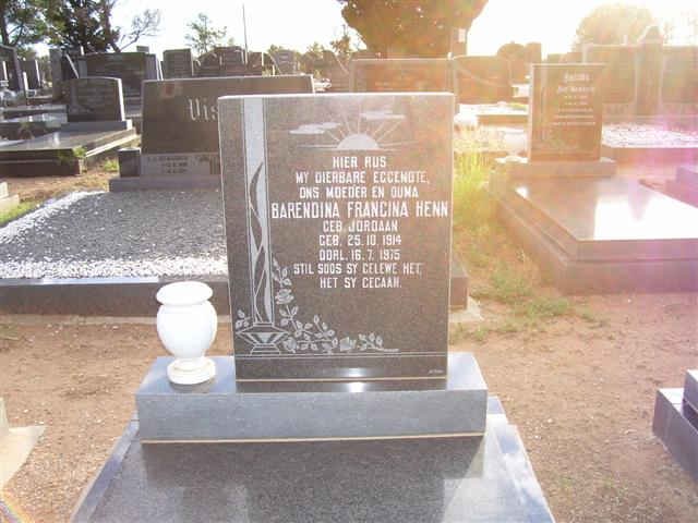HENN Barendina Francina nee JORDAAN 1914-1975