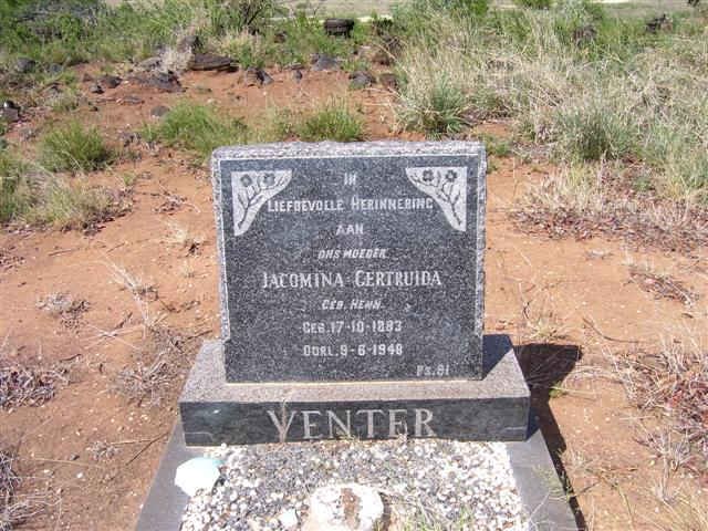 VENTER Jacomina Gertruida nee HENN 1883-1948