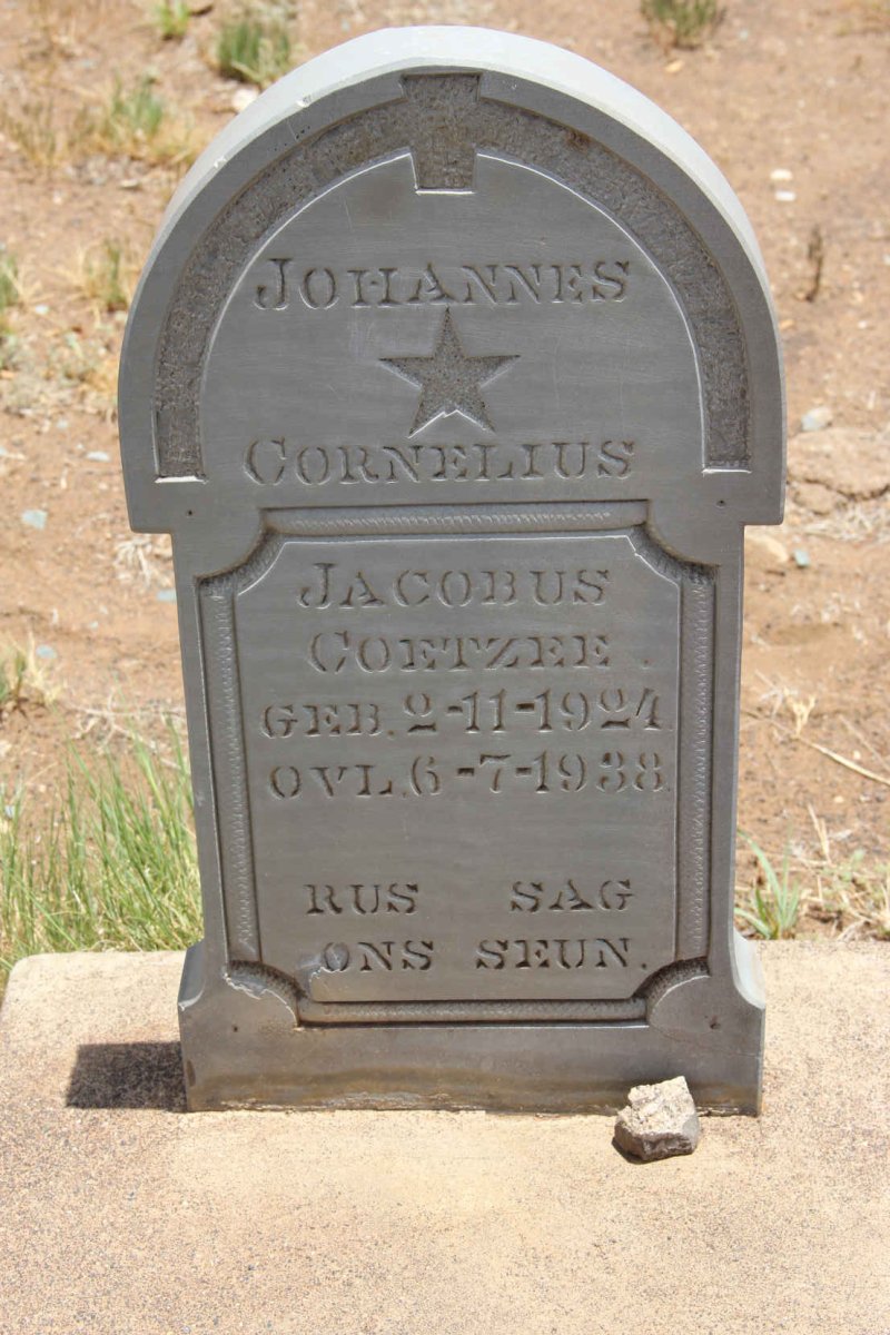 COETZEE Johannes Cornelius Jacobus 1924-1938