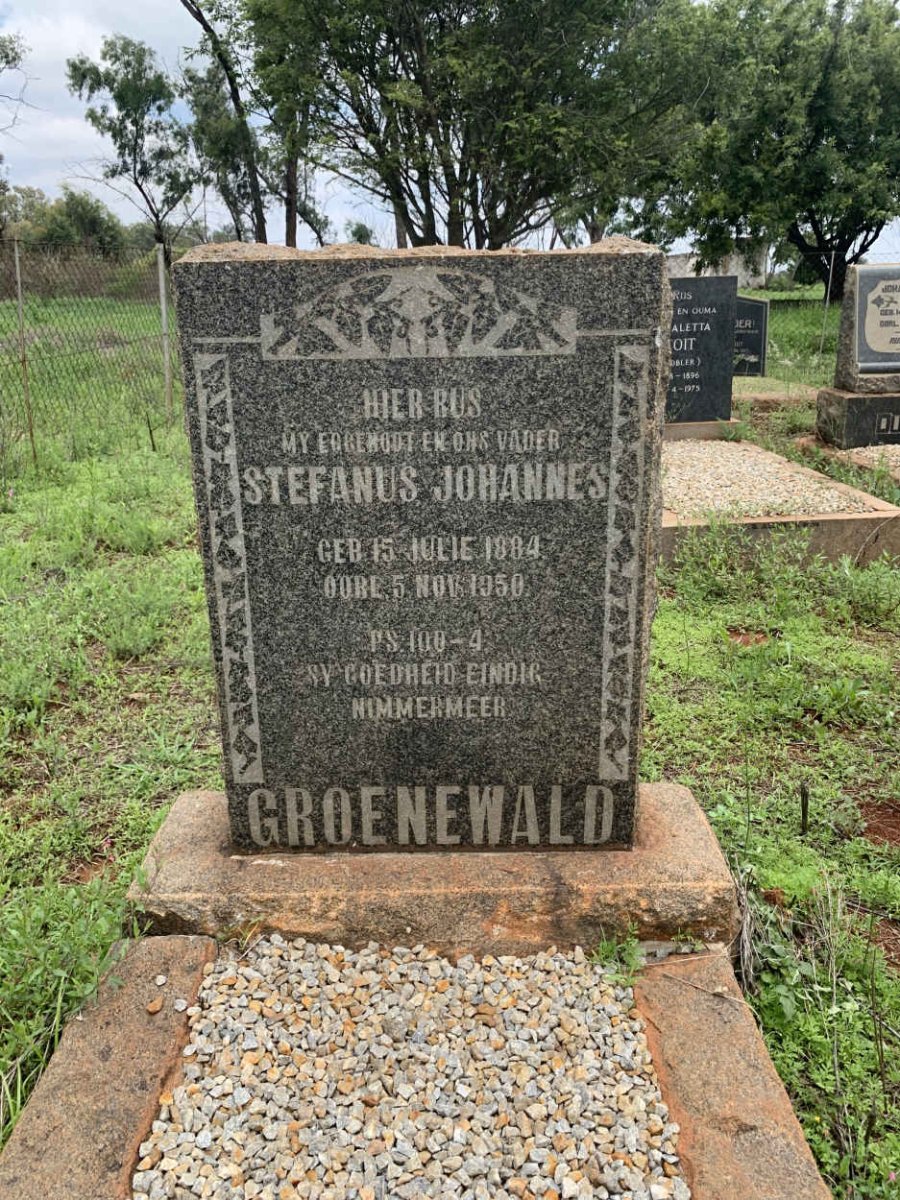 GROENEWALD Stefanus Johannes 1884-1950