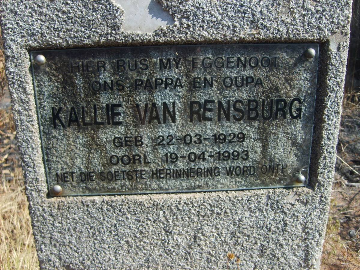 RENSBURG Kallie, van 1929-1993