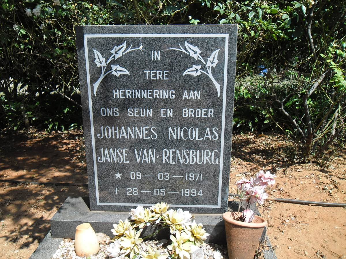 RENSBURG Johannes Nicolas, Janse van 1971-1994