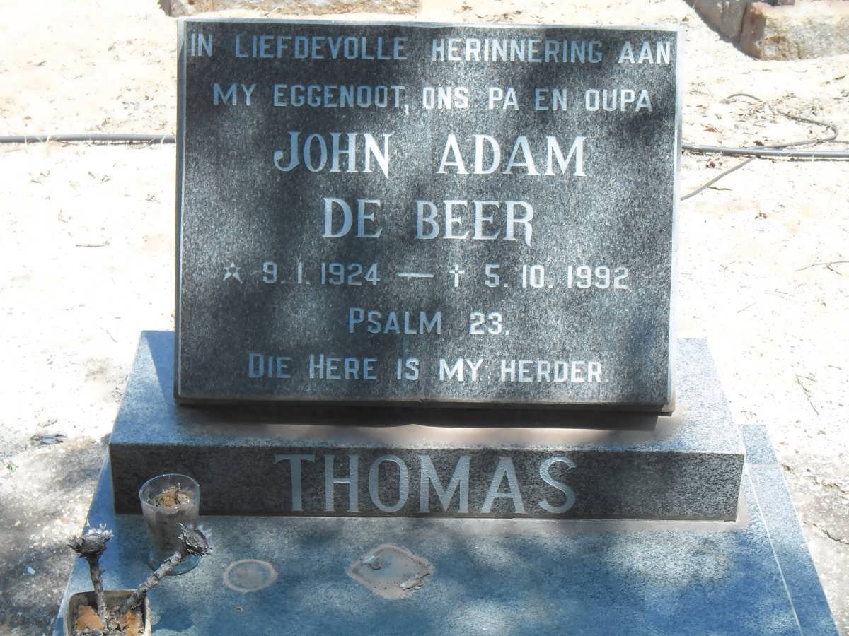THOMAS John Adam De Beer 1924-1992