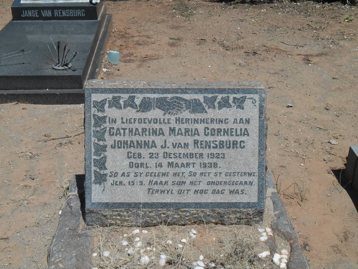 RENSBURG Catharina Maria Cornelia Johanna, Janse van 1923-1938