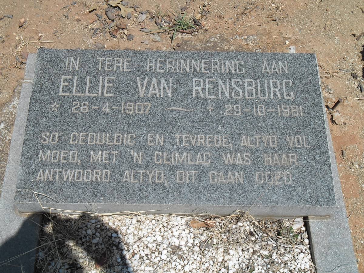 RENSBURG Ellie, van 1907-1981