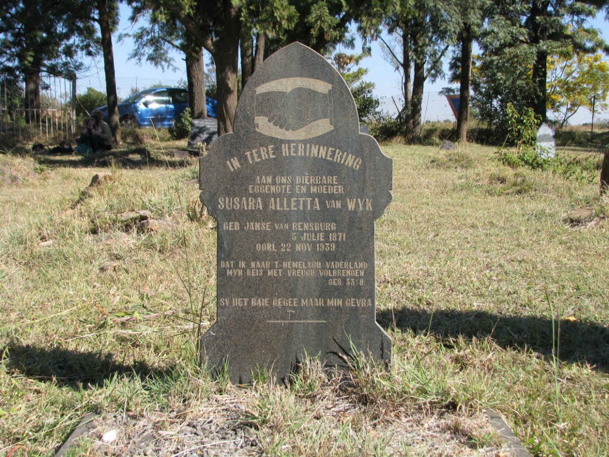 WYK Susara Alletta, van nee JANSE VAN RENSBURG 1871-1939