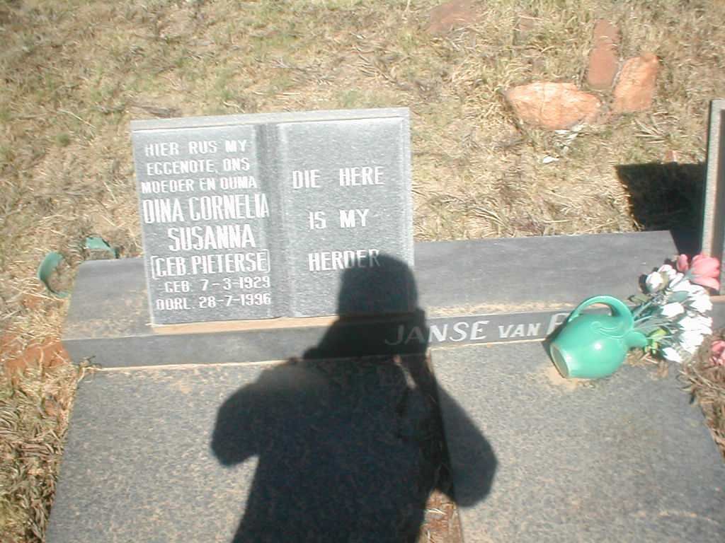 RENSBURG Dina Cornelia Susanna, Janse van geb. PIETERSE 1929-1996