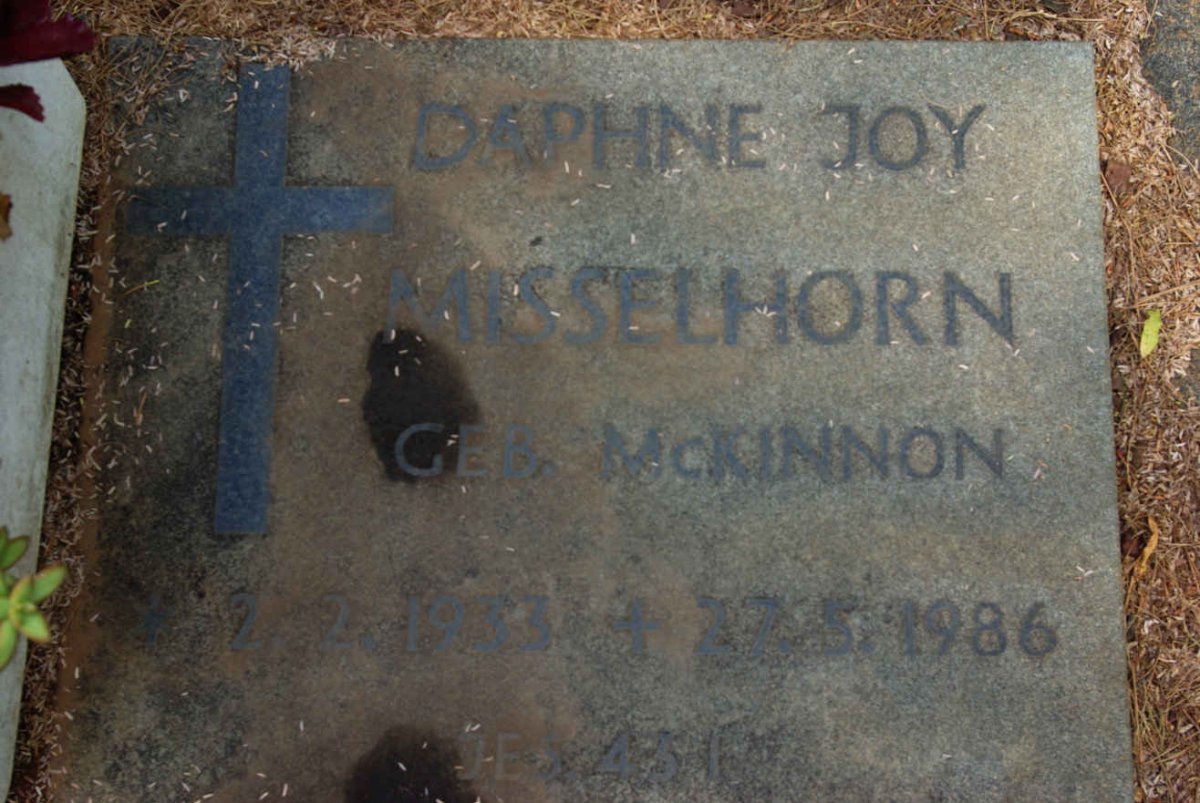 MISSELHORN Daphne Joy nee McKINNON 1933-1986