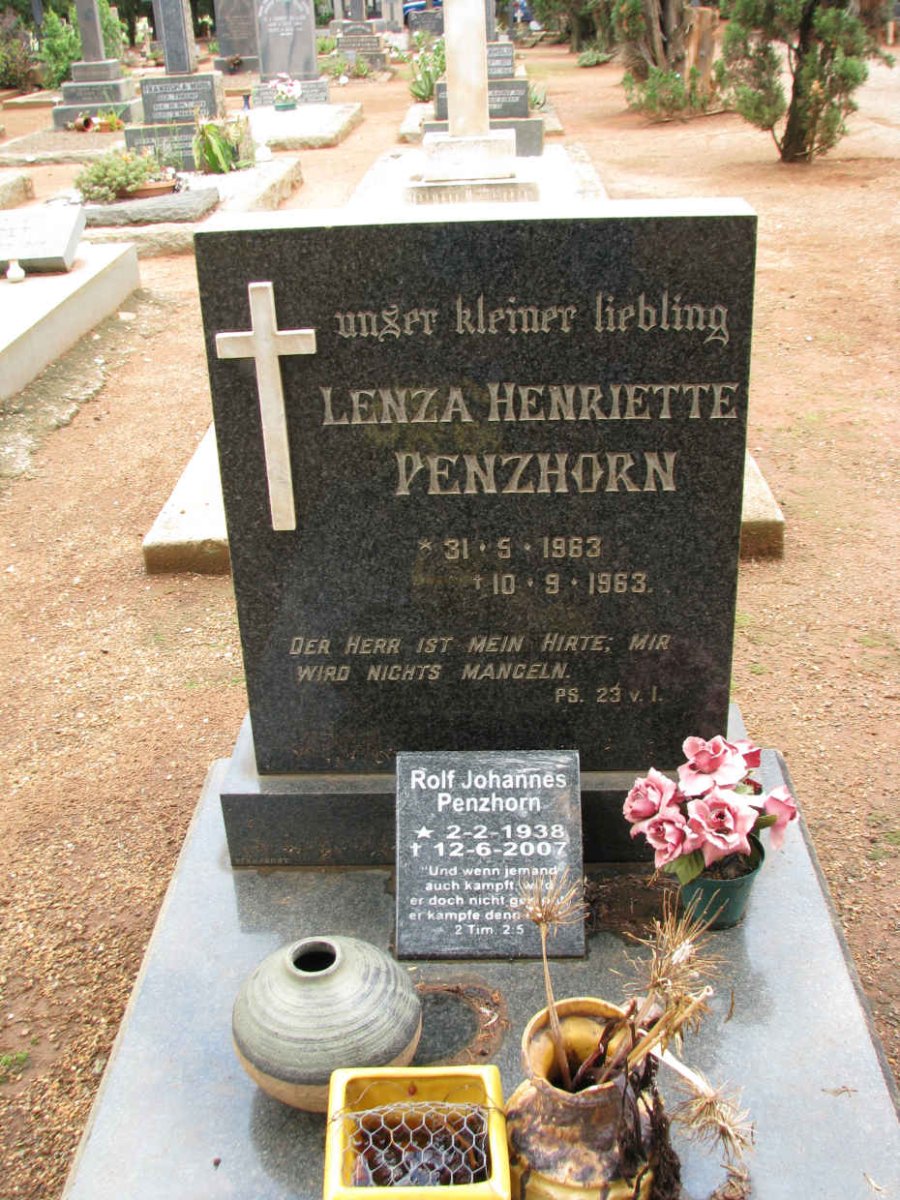 PENZHORN Rolf Johannes 1938-2007 :: PENZHORN Lenza Henriette 1963-1963
