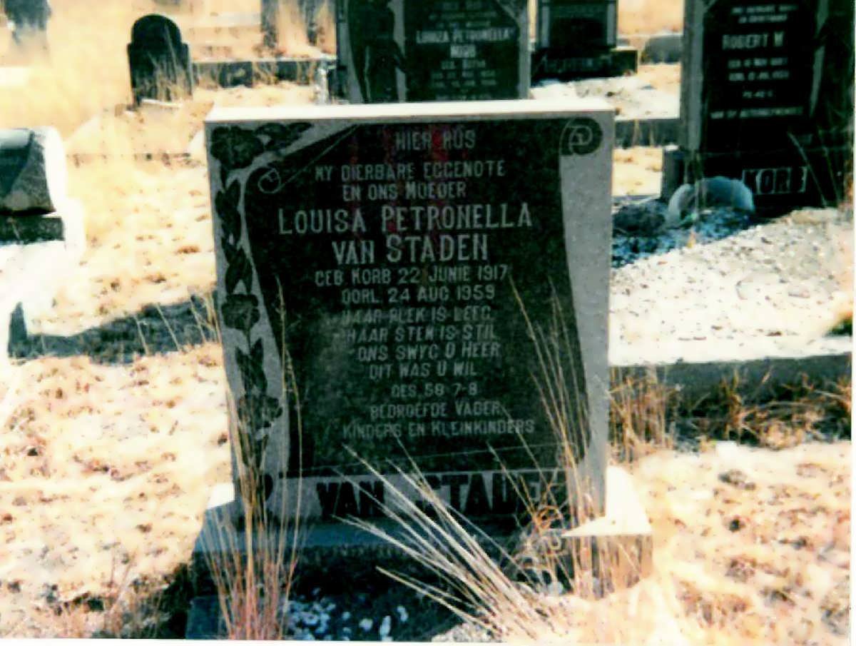 STADEN Louisa Petronella, van nee KORB 1917-1959