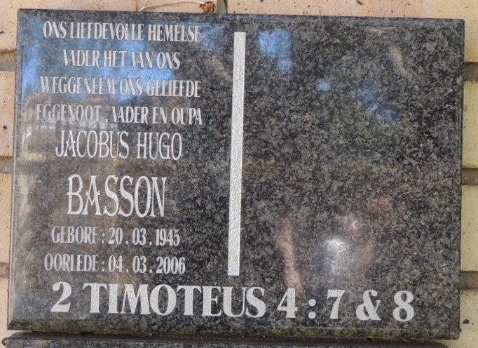 BASSON Jacobus Hugo 1945-2006