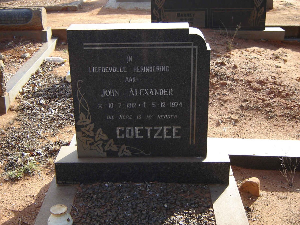 COETZEE John Aleander 1912-1974