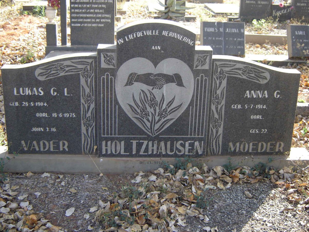 HOLTZHAUSEN Lukas G.L. 1904-1975 &amp; Anna G. 1914-
