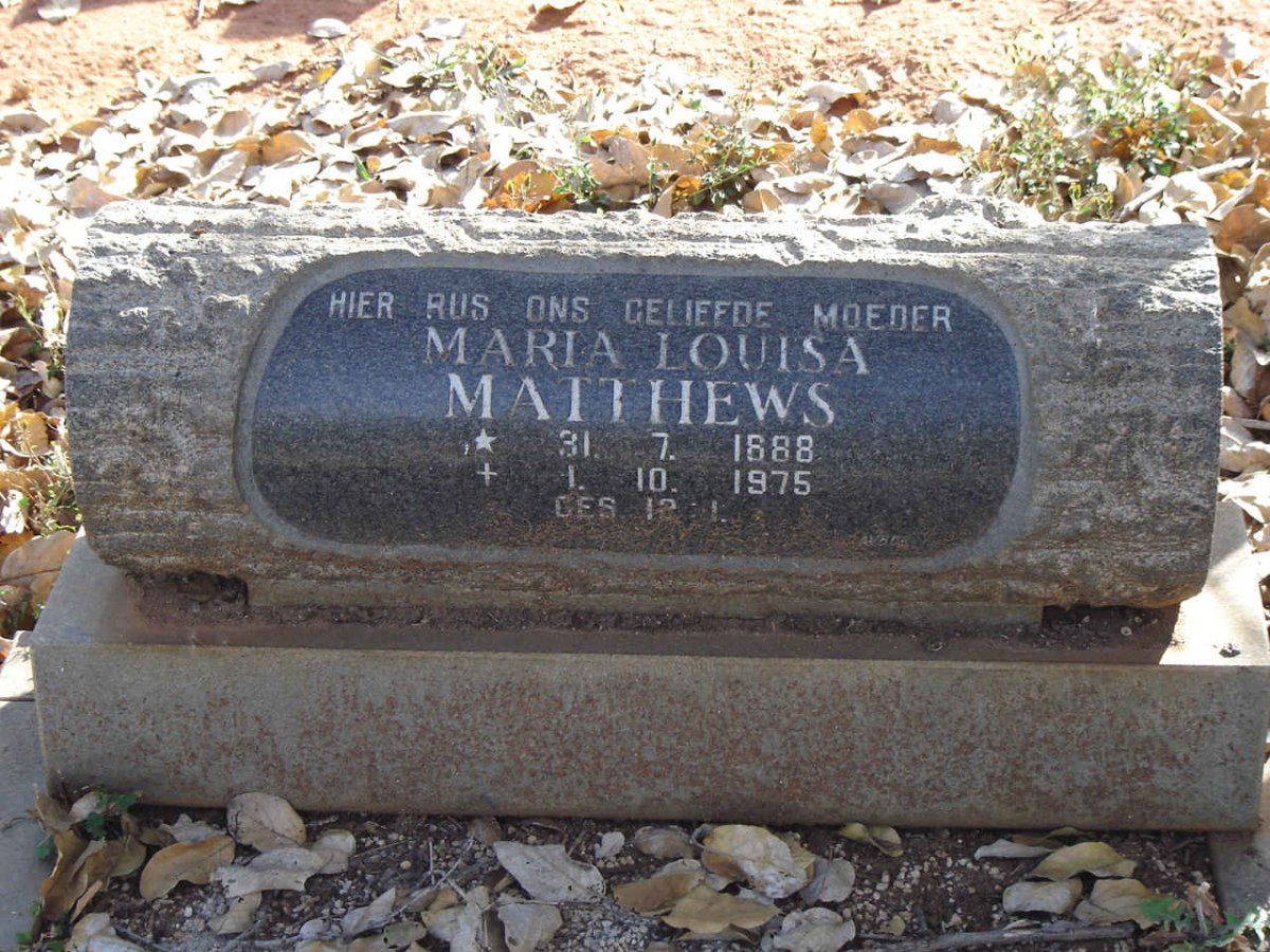 MATTHEWS Maria Louisa 1888-1975
