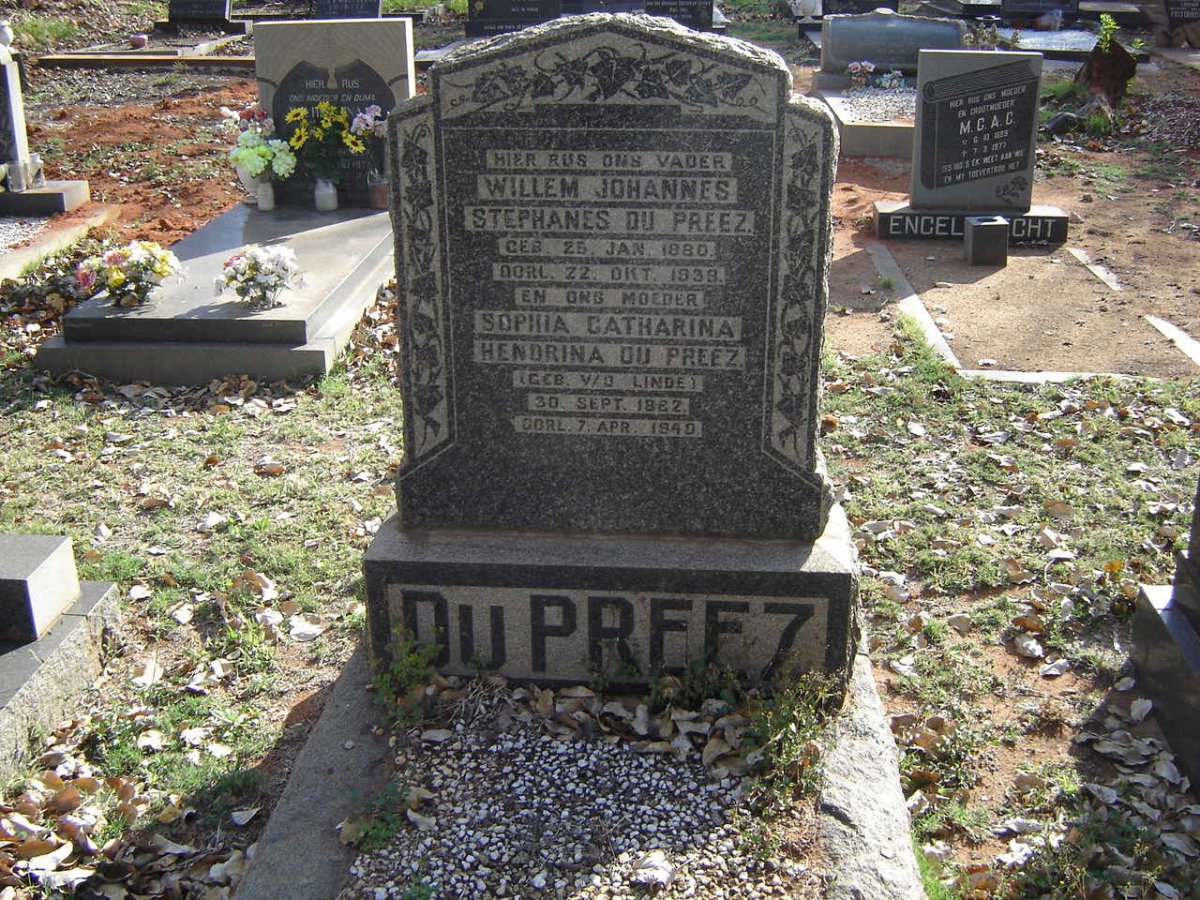PREEZ Willem Johannes Stephanus, du 1880-1938 &amp; Sophia Catharina Hendrina V.D. LINDE 1882-1940