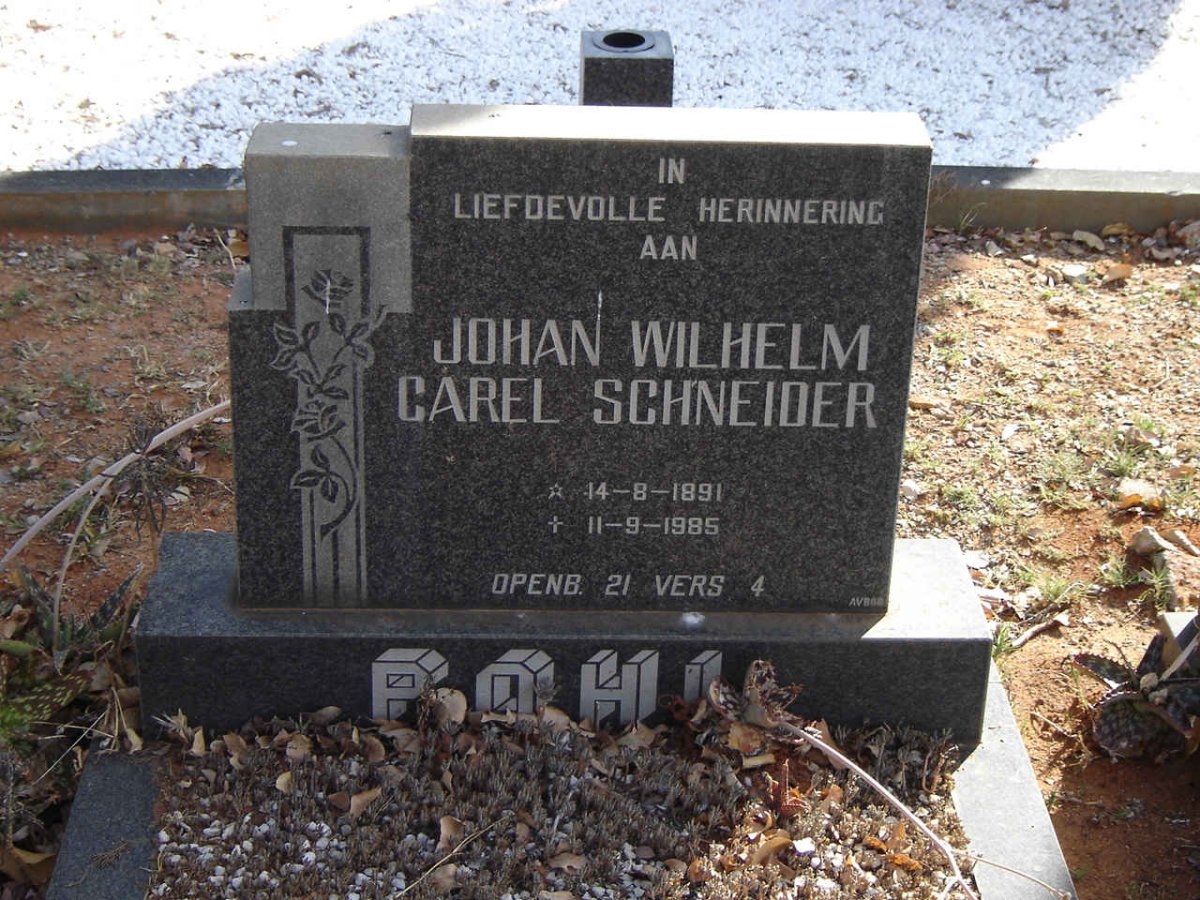 POHL Johan Wilhelm Carel Schneider 1891-1985