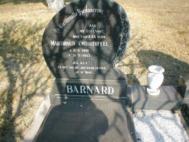 BARNARD Marthinus Christoffel 1916-1983