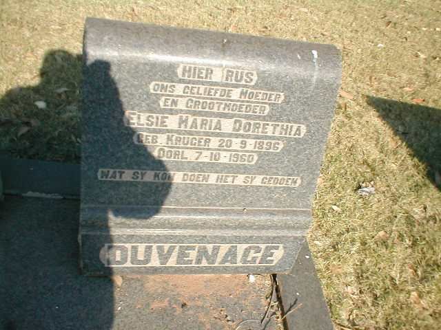DUVENAGE Elsie Maria Dorethia 1896-1960