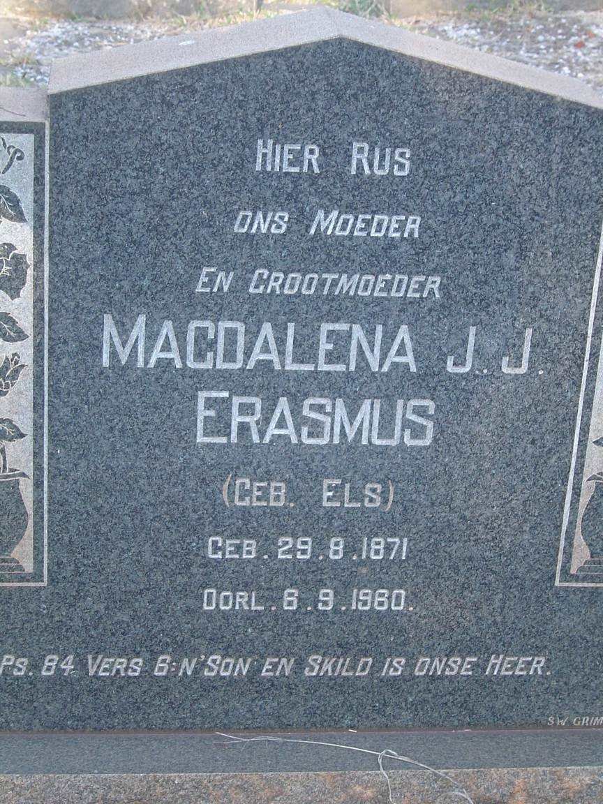 ERASMUS Magdalena J.J. nee ELS 1871-1960