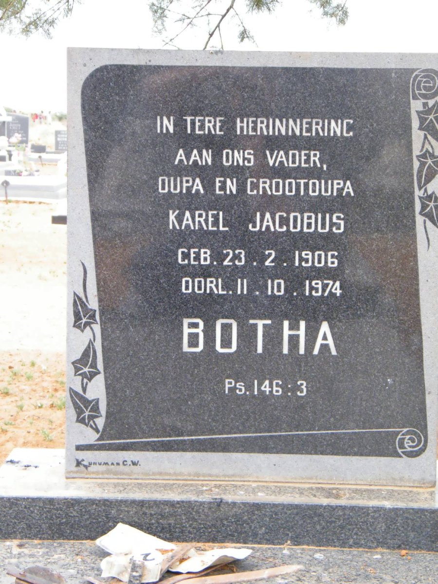 BOTHA Karel Jacobus 1906-1974