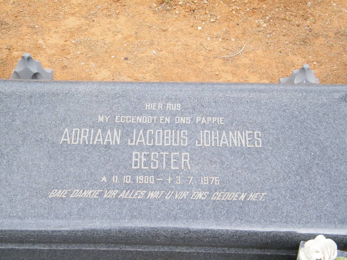 BESTER Adriaan Jacobus Johannes 1900-1976