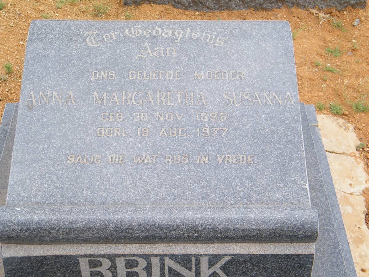 BRINK Anna Margaretha Susanna 1895-1977