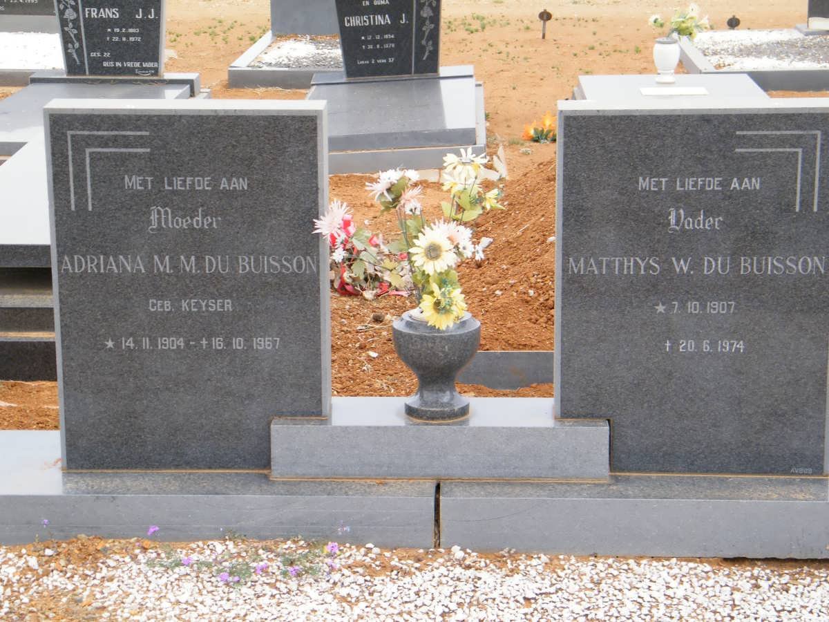 BUISSON Matthys W., du 1907-1974 &amp; Adriana M.M. KEYSER 1904-1967