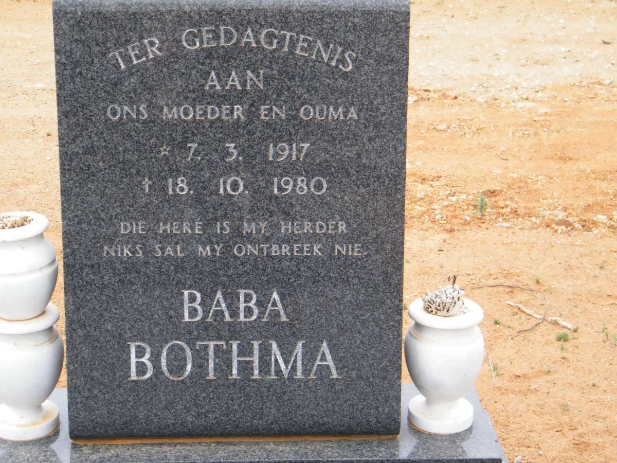 BOTHMA Baba 1917-1980