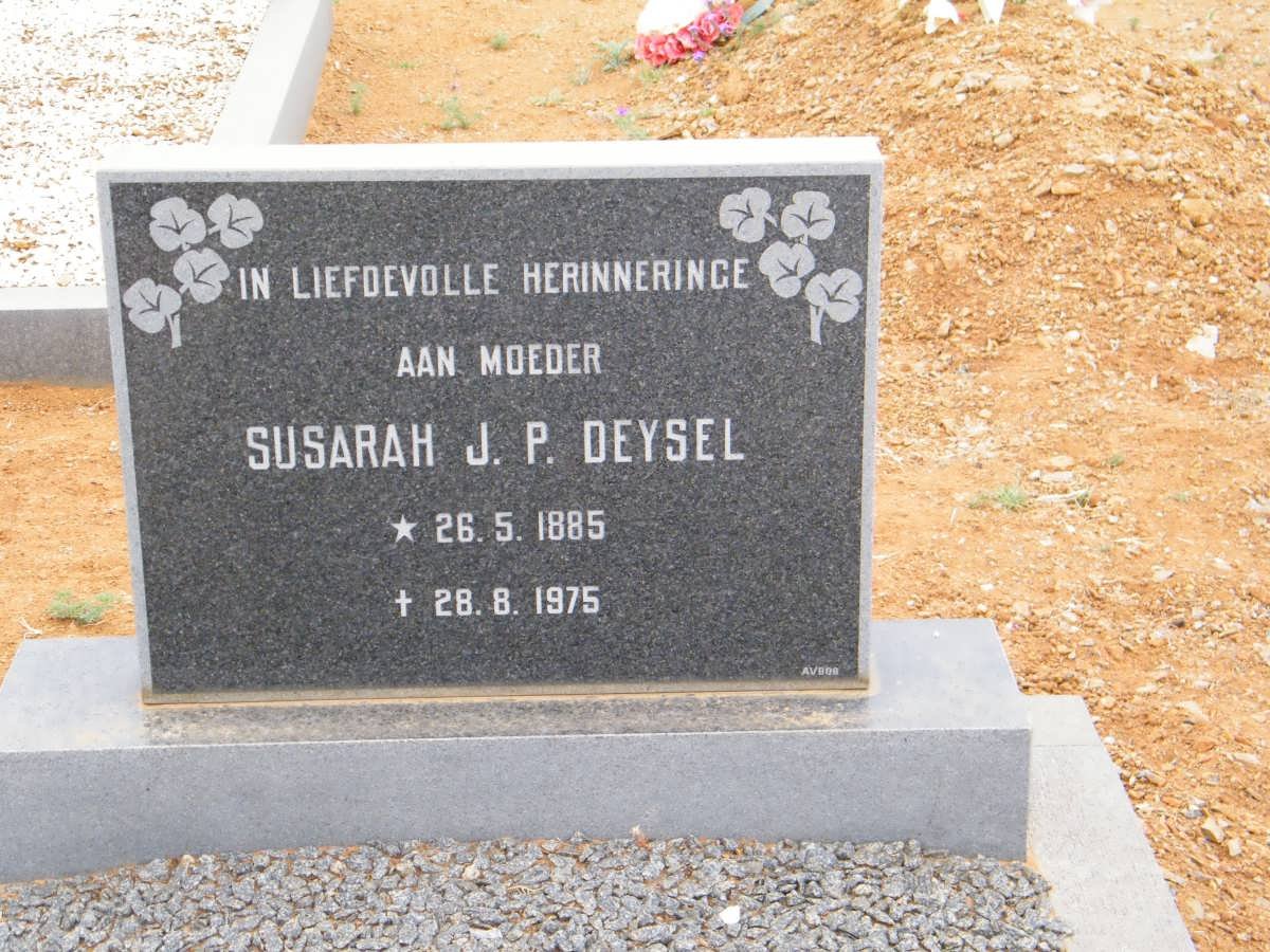 DEYSEL Susarah J.P. 1885-1975
