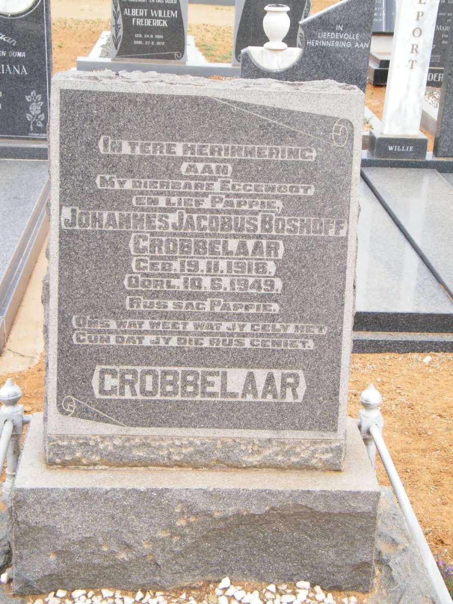 GROBBELAAR Johannes Jacobus Boshoff 1918-1949