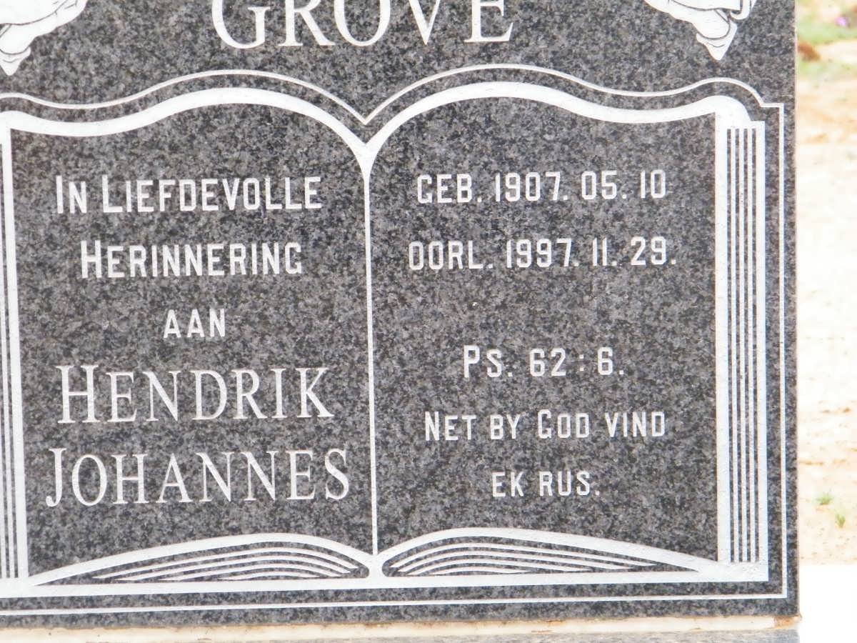 GROVE Hendrik Johannes 1907-1997